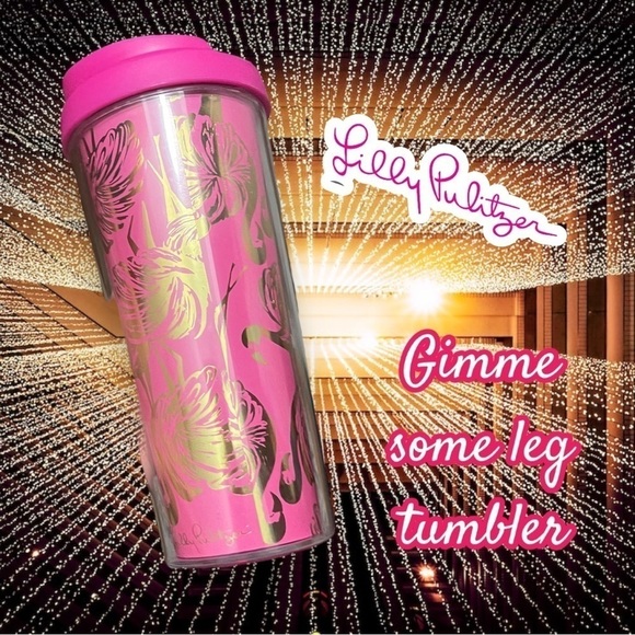 Lilly Pulitzer Gimme Some Leg Doubled
Walled Tumbler Pink and Gold - Picture 1 of 10